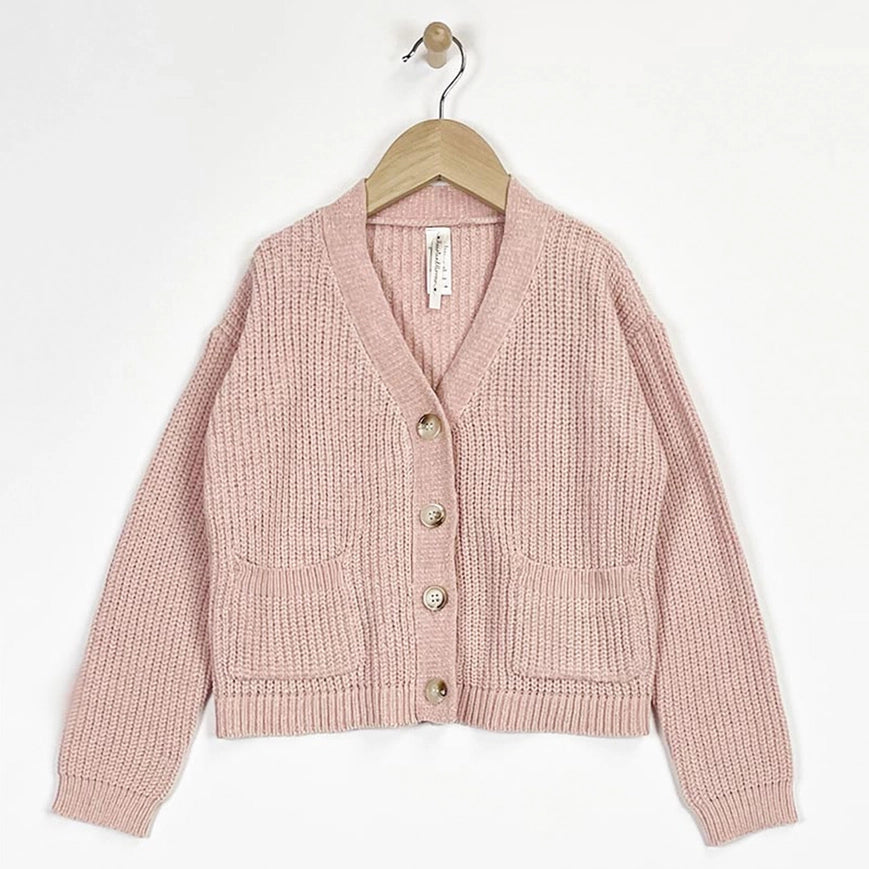 Blush Chenille Cardigan Sweater