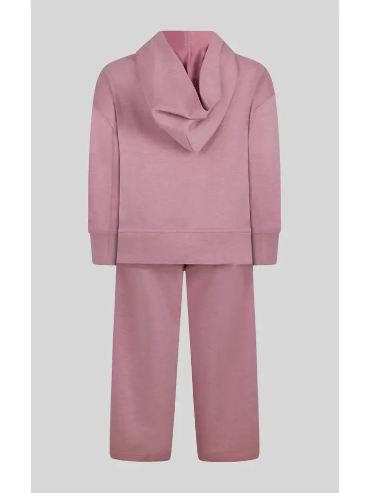 Toddler Pink Plum/Blossom Half Zip Hoodie, Pant Set