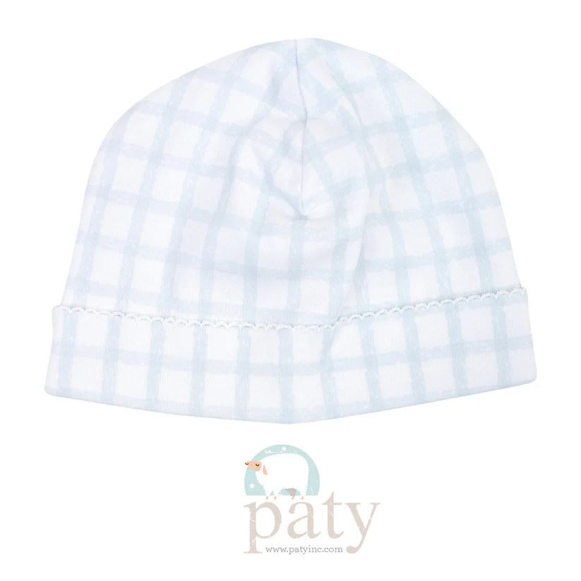 Pima Saylor Beanie Blue Gingham