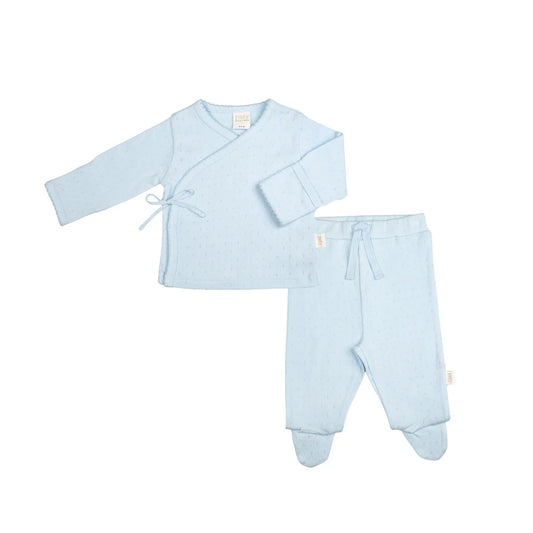 Kimono Pointelle Set, Blue