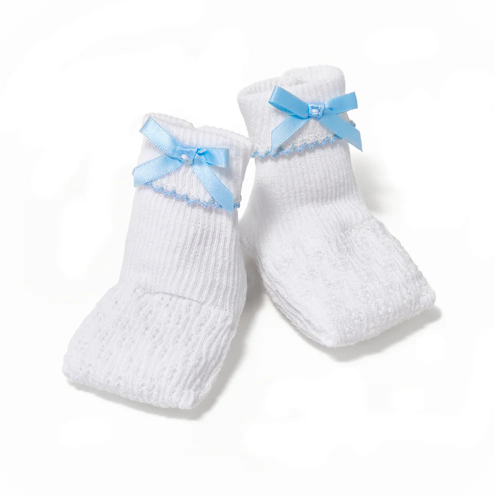 Paty Knit Booties, Blue(no bow)