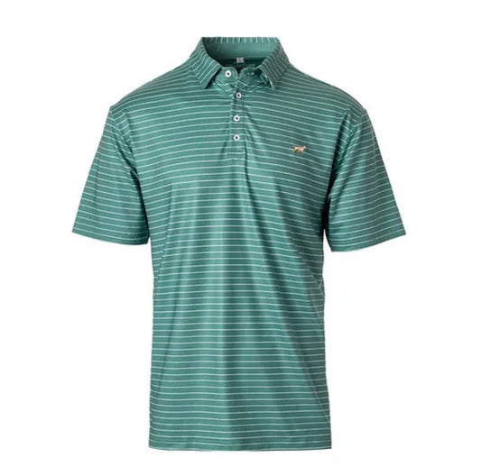 Clubhouse Green Striped Polo