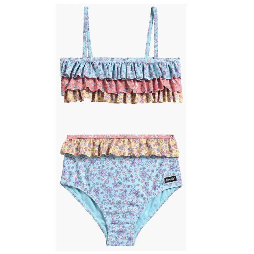 Lt Blue Cha Cha Ruffle Swimsuit