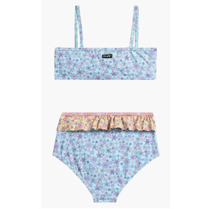 Lt Blue Cha Cha Ruffle Swimsuit