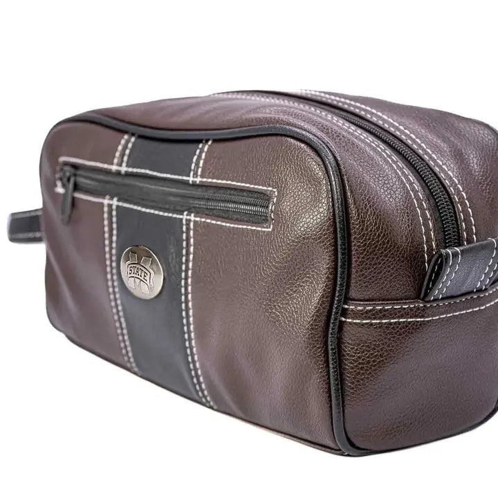 OId School Camo Toiletry Bag, MS State Brown
