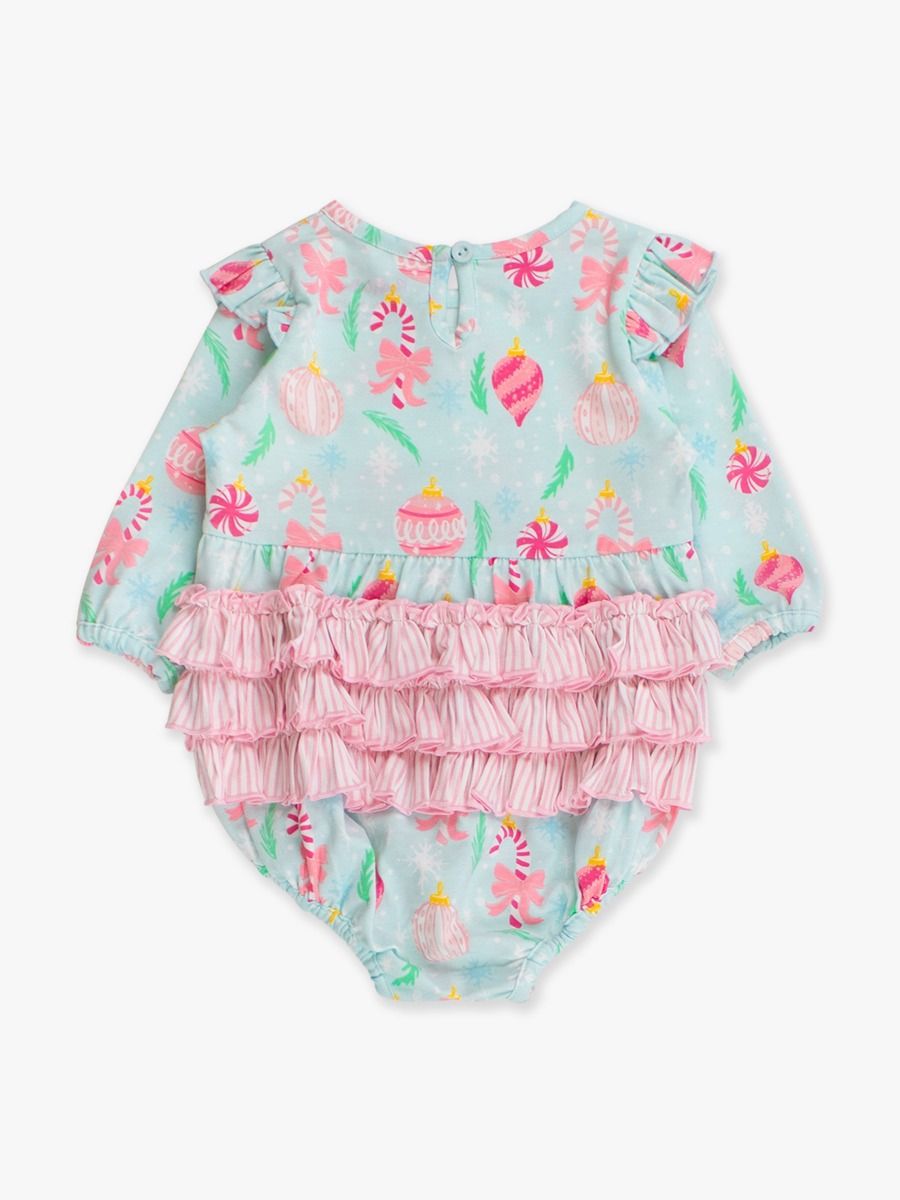 Ornament Knit Long Sleeve Flutter Bubble