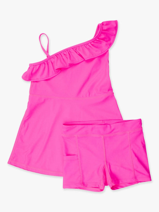 Active Tennis Dress and Bike Short Set, *NEON MAGENTA