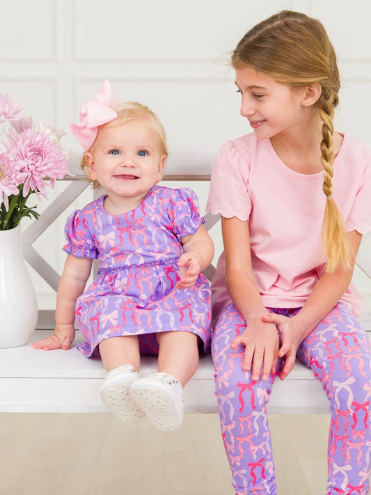 Rosy Ribbon Skirted Romper