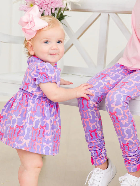 Rosy Ribbon Skirted Romper