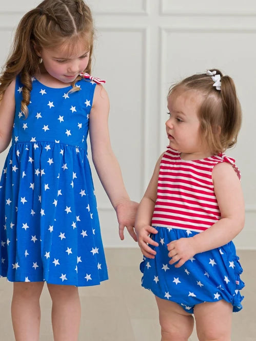 Knit Tie Shoulder Bubble Romper