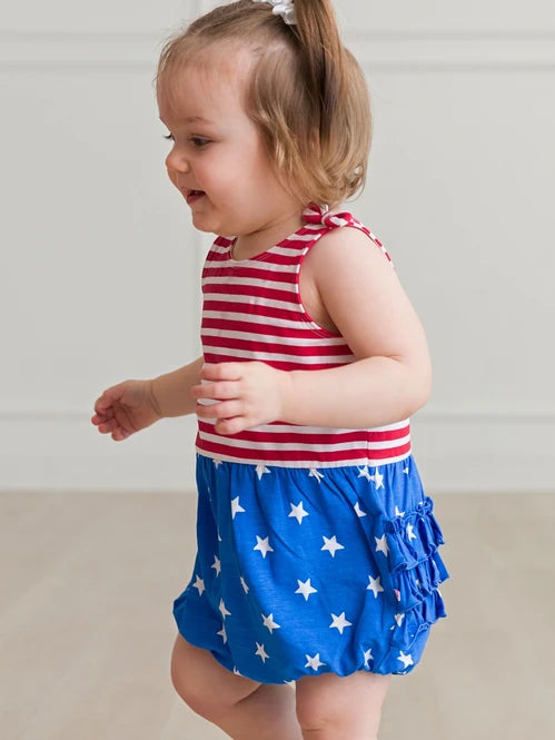 Knit Tie Shoulder Bubble Romper