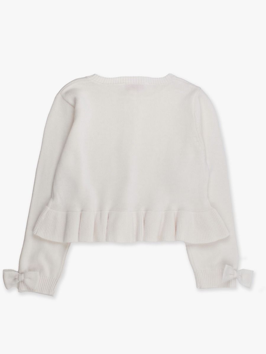 Peplum Cardigan, White