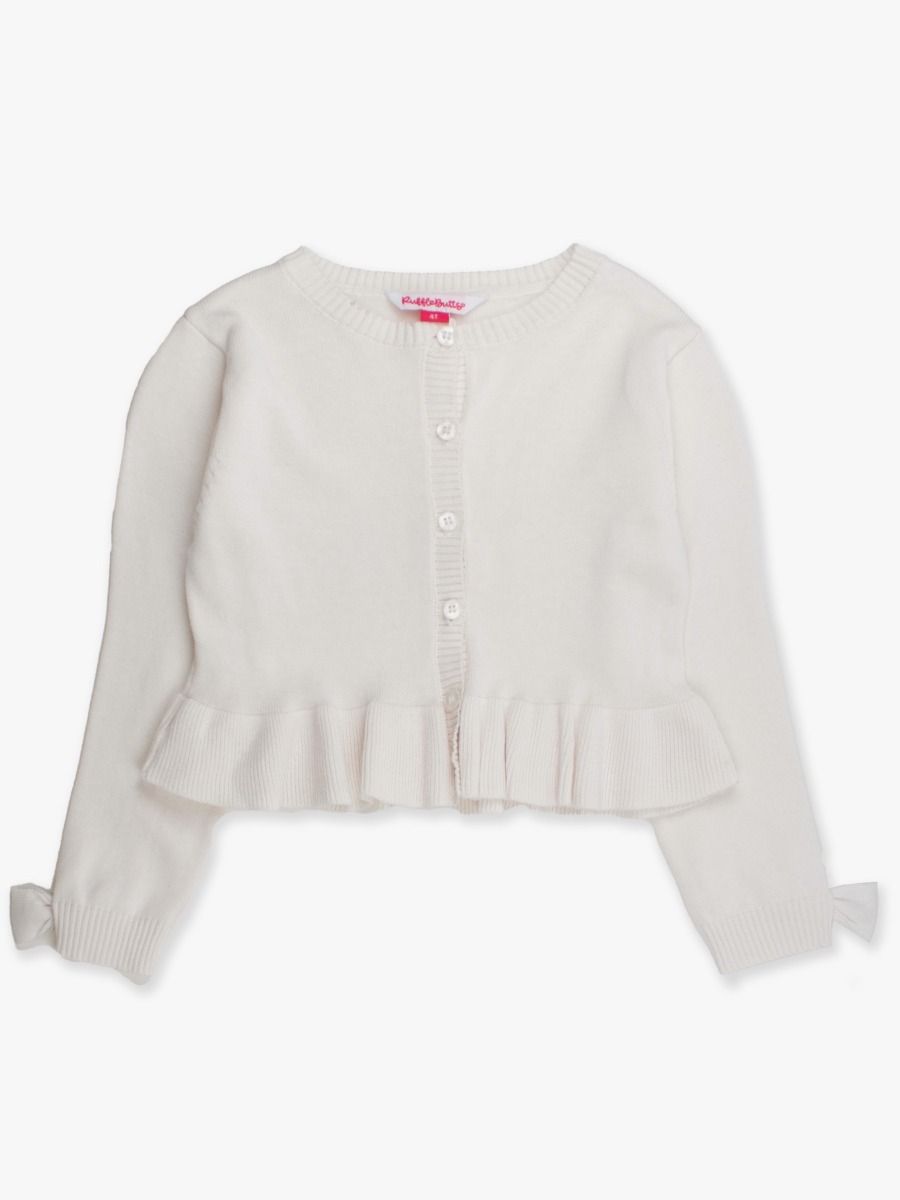 Peplum Cardigan, White