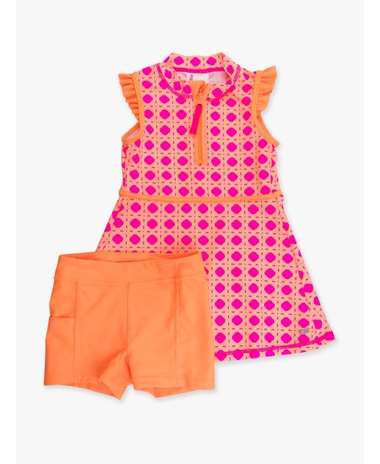 Sleeveless Zip Ruffle Sleeve Active Dress