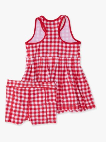 Red Gingham Active Dress and Bike Short Set