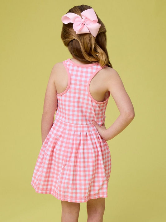 Active Dress & Bike Short Set, BUBBLEGUM PINK GINGHAM