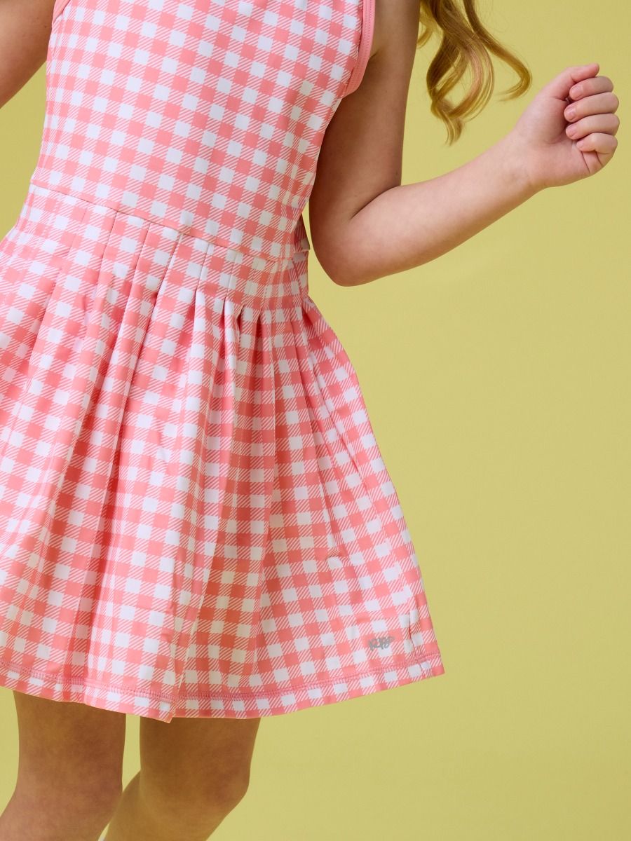 Active Dress & Bike Short Set, BUBBLEGUM PINK GINGHAM