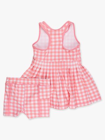 Active Dress & Bike Short Set, BUBBLEGUM PINK GINGHAM