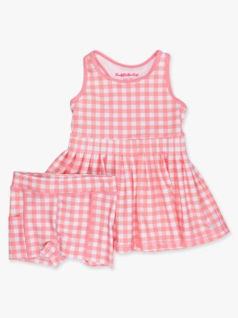 Active Dress & Bike Short Set, BUBBLEGUM PINK GINGHAM