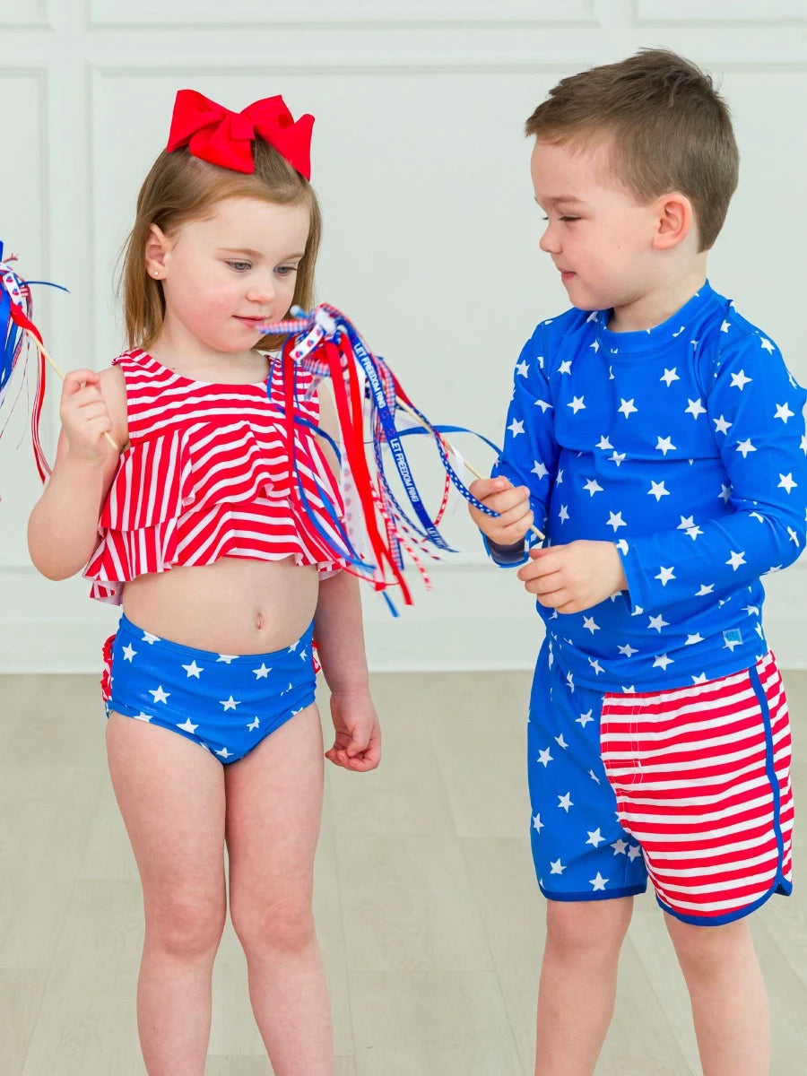 Flounce Bikini, SHIMMER STARS & STRIPES