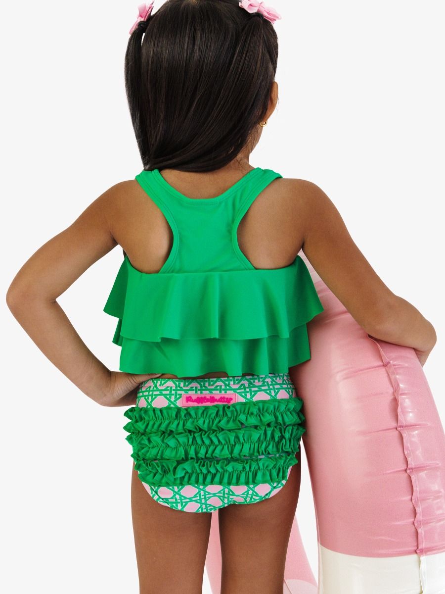 Flounce Bikini, PINK COASTAL CANE