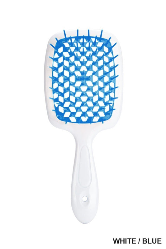 Detangling Hair Massage Brush, White/Blue