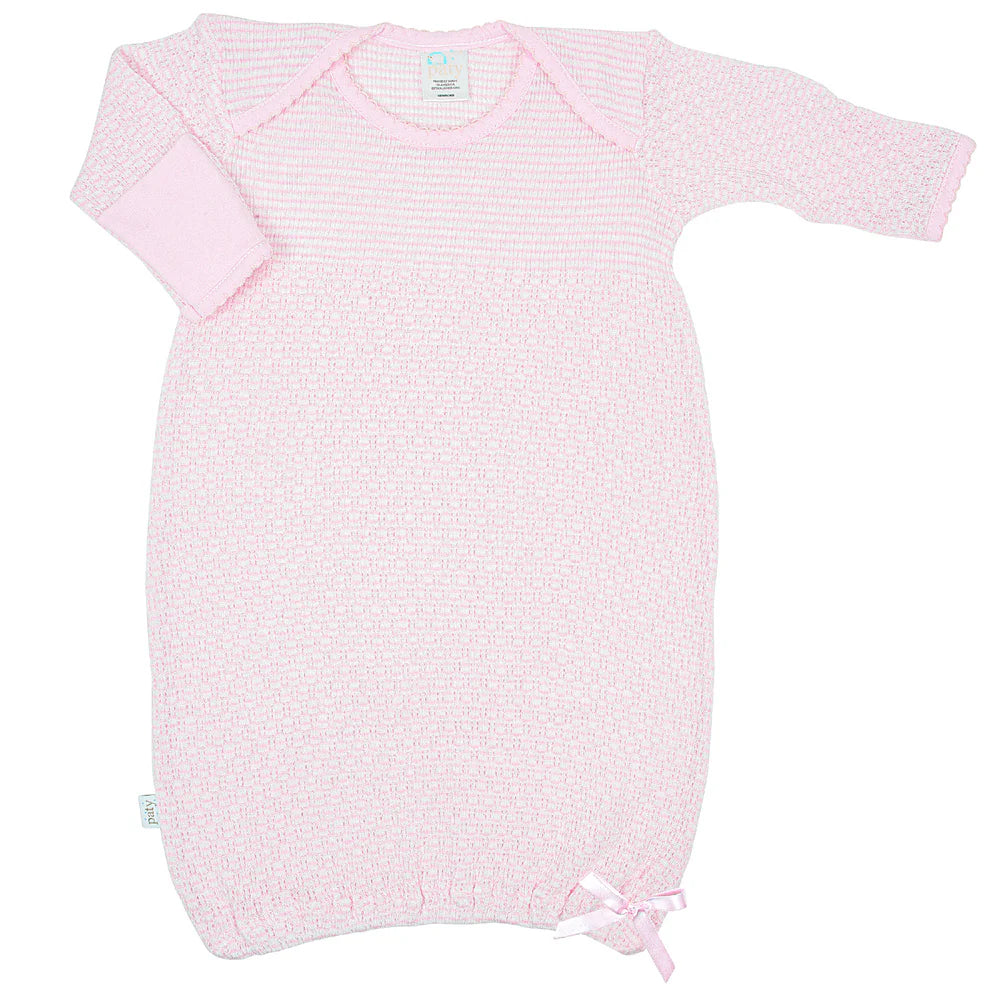 Overlap Shoulder Gown With Pima Trim, Pink