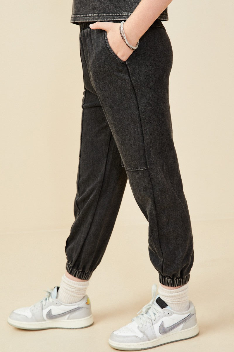 Black Knit Paneled Joggers