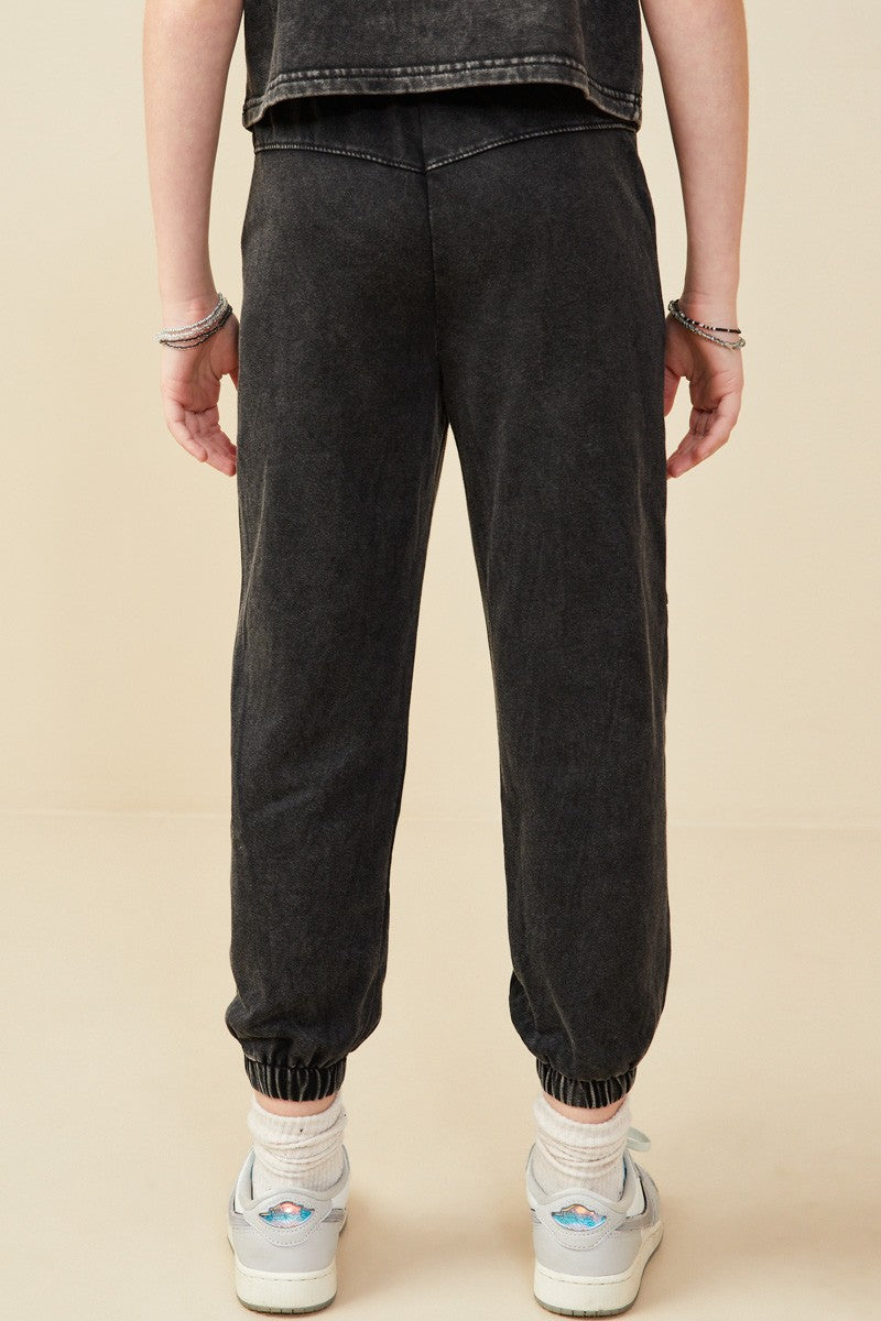 Black Knit Paneled Joggers