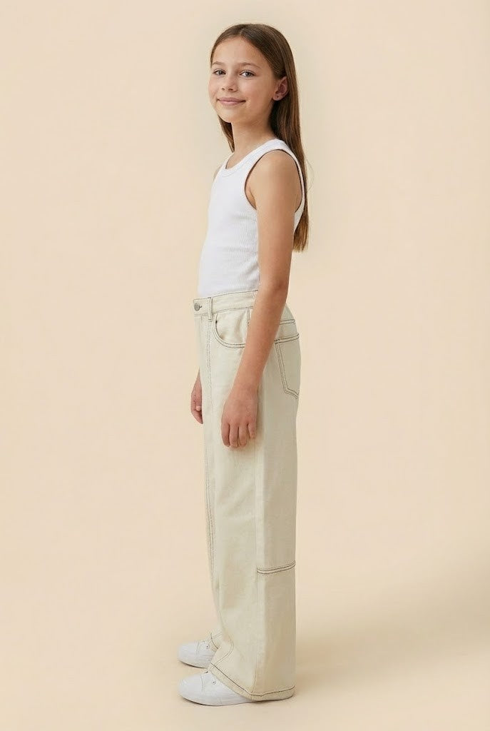 Stitch Ivory Straight Leg Pants