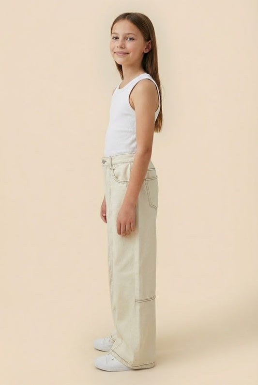 Stitch Ivory Straight Leg Pants