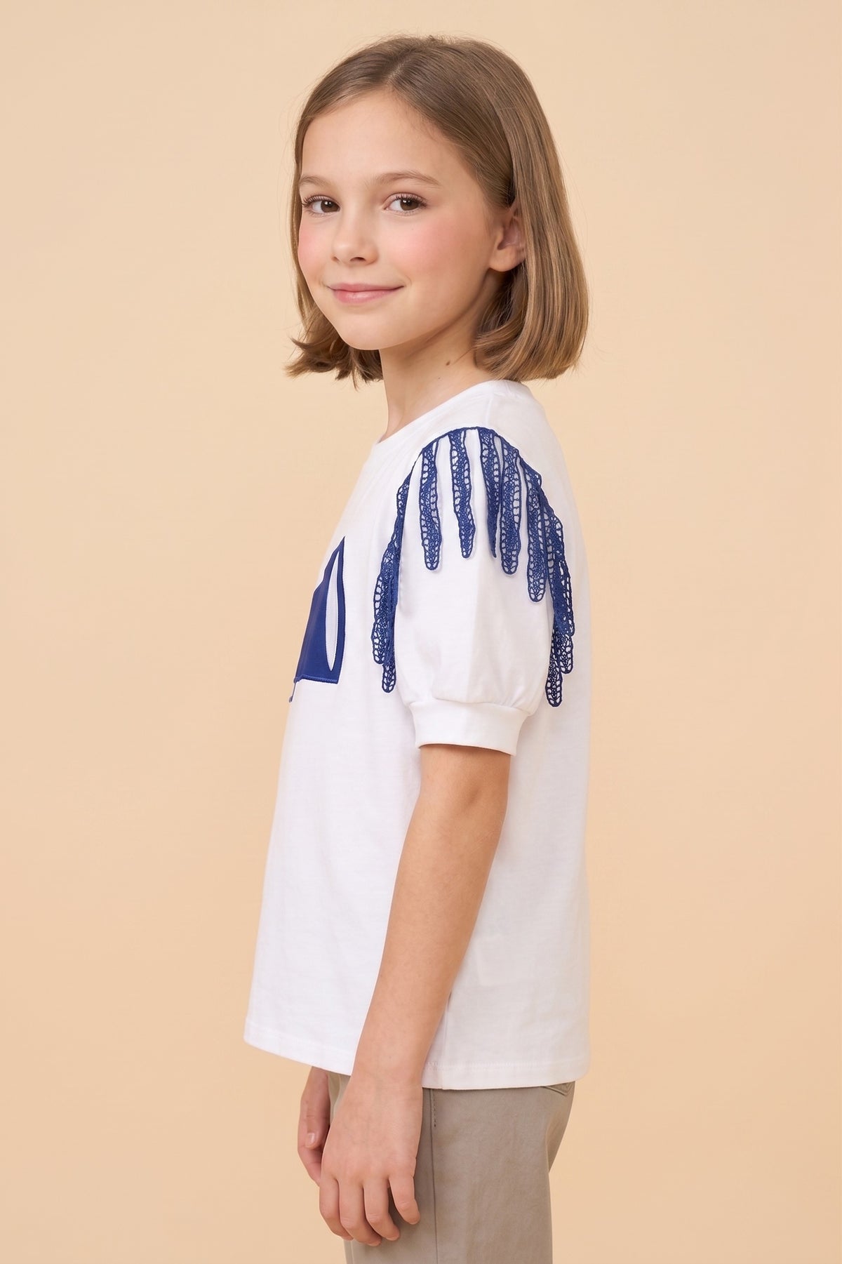 Blue Fringe Megaphone Patch Tee