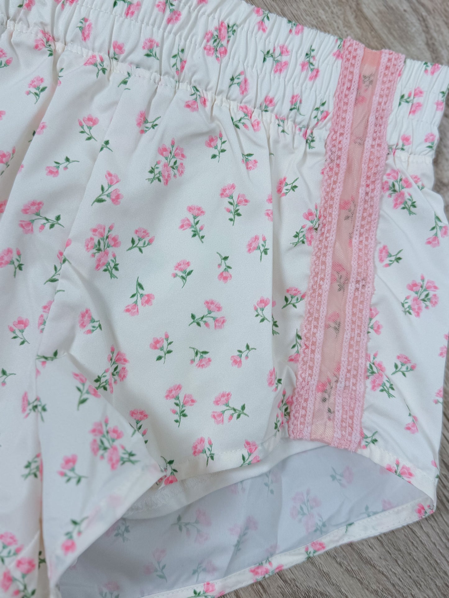 Pink Floral Sporty Shorts