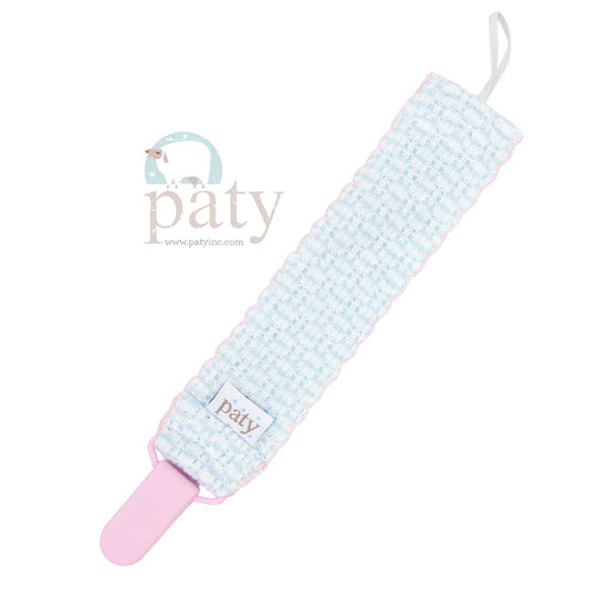 Pink/Blue Pacifier Clip