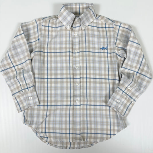 Carter Oxford Shirt Khaki/Blue Plaid