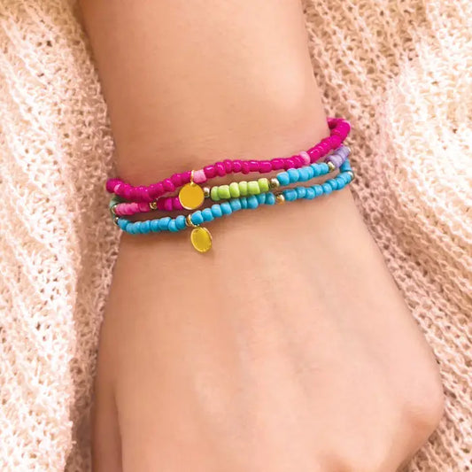 Set of 3 Mini Seed Bead Bracelet Stack
