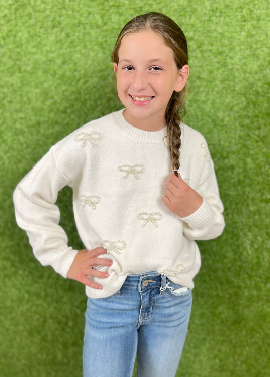 Ivory/Pearl Bow Sweater