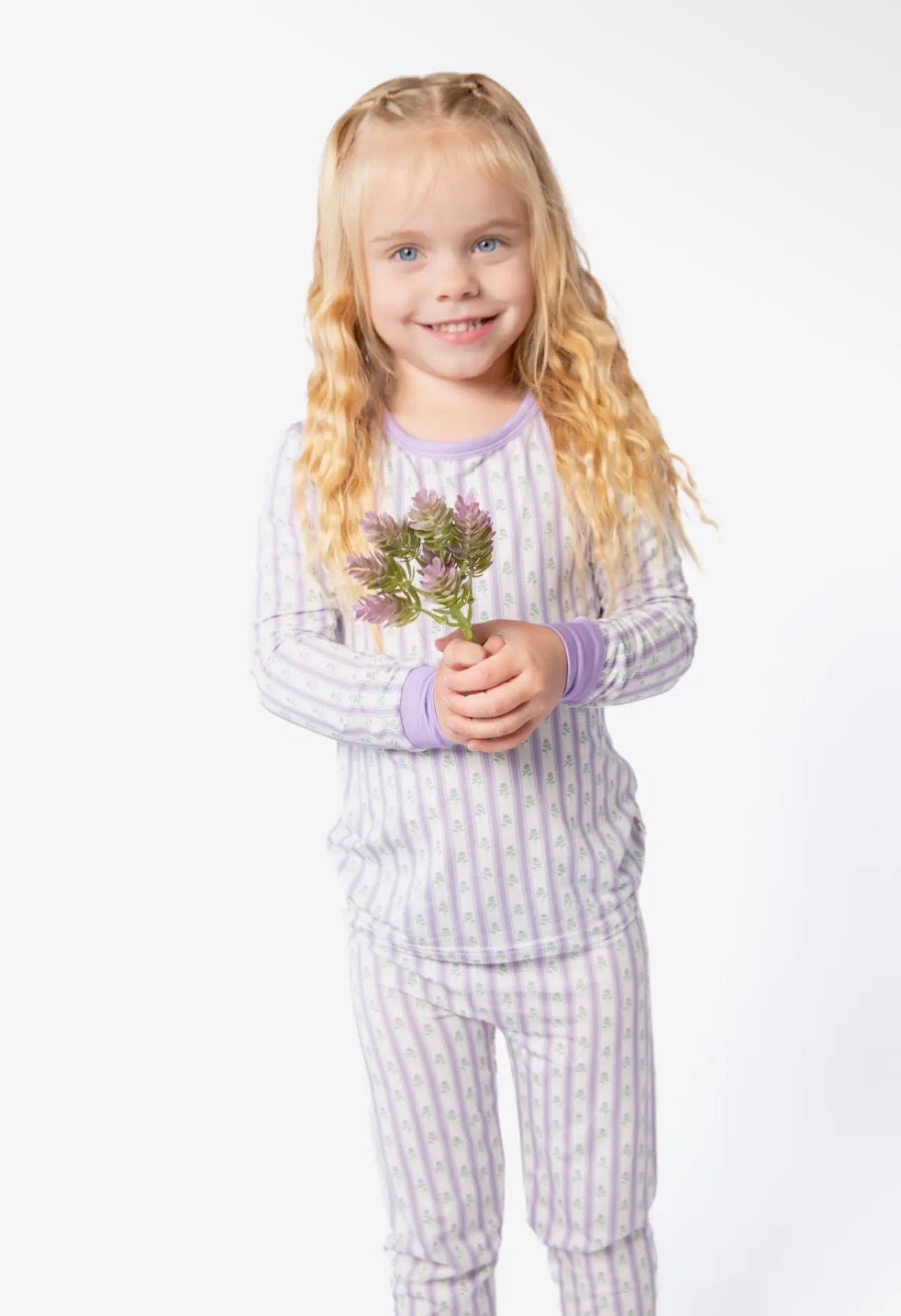 2 Piece LS Pajamas, Lilac Ribbons