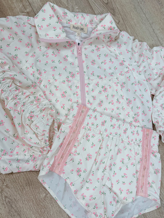 Pink Floral Sporty Shorts