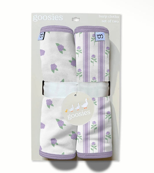 Burp Cloth Set, Lilac Buds