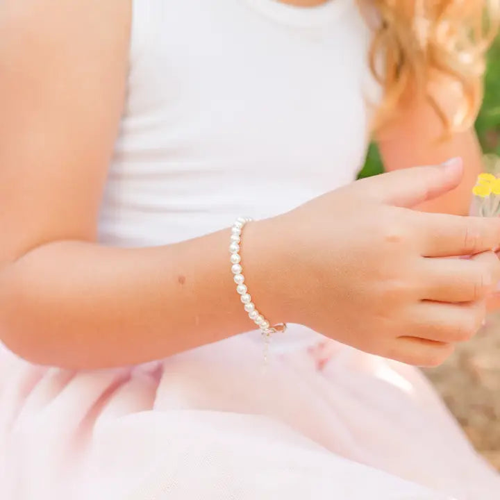 Serenity Silver Dainty Pearl Bracelet