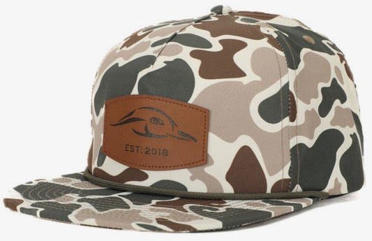 Leather Patch Green & Brown Camo Hat