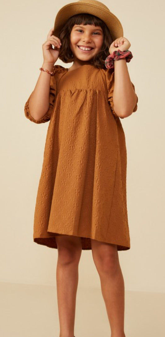 Camel Square Neck Dress