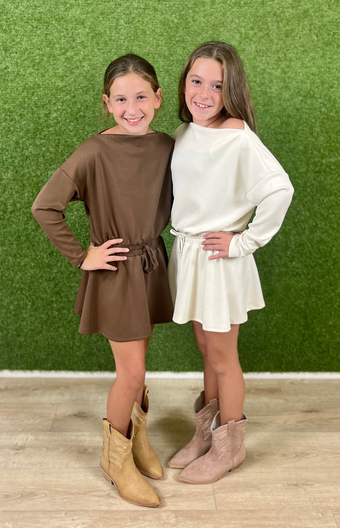 Boat Neck Dress, Cream