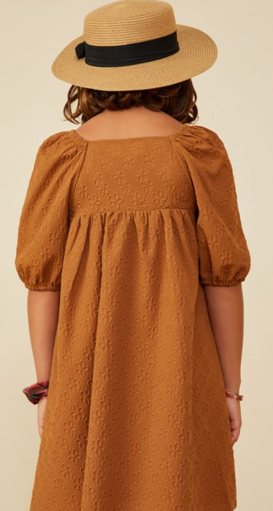 Camel Square Neck Dress
