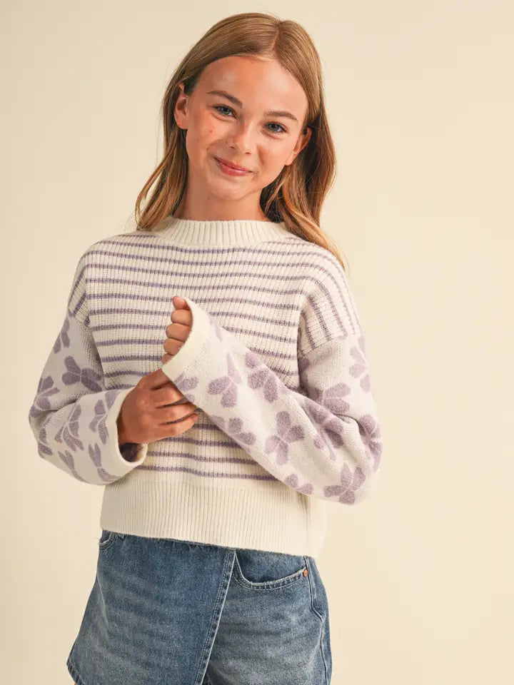 Ivory Lilac Sweater