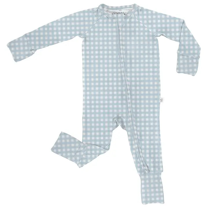 Blue Gingham Convertible Zip Sleeper