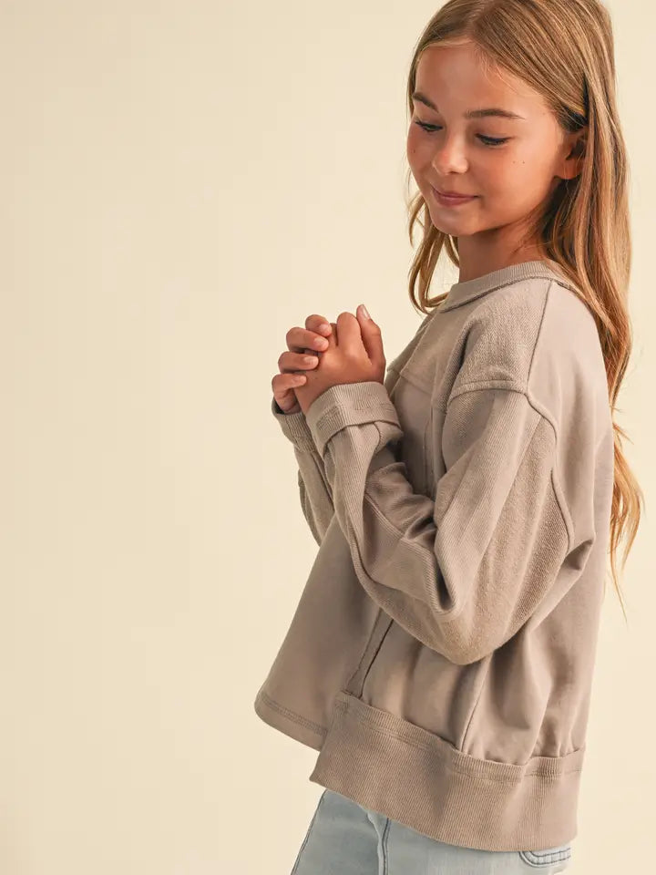 Taupe Crew Neck Sweatshirt