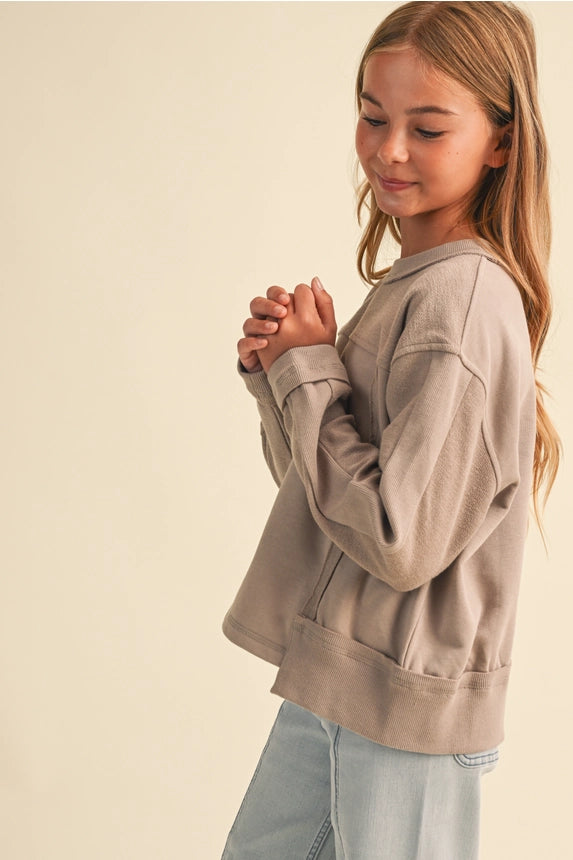 Taupe Crew Neck Sweatshirt