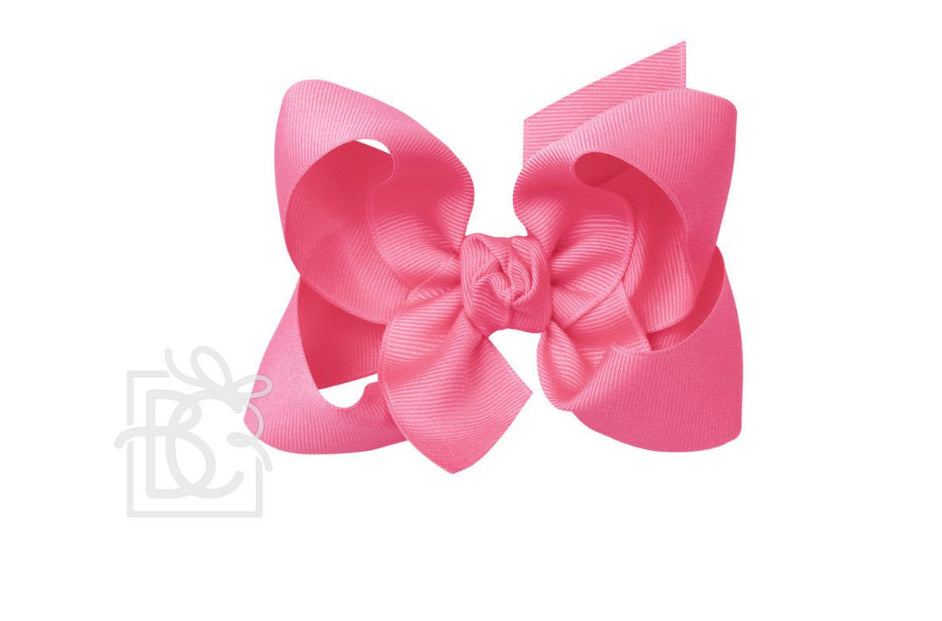 Signature Grosgrain Bow on Alligator Clip 4.5" Large , Hot Pink